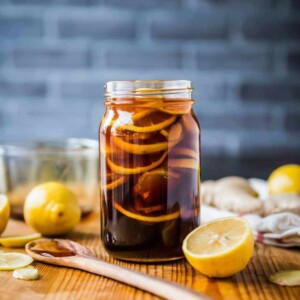 Ginger lemon honey tea for cough home remedy