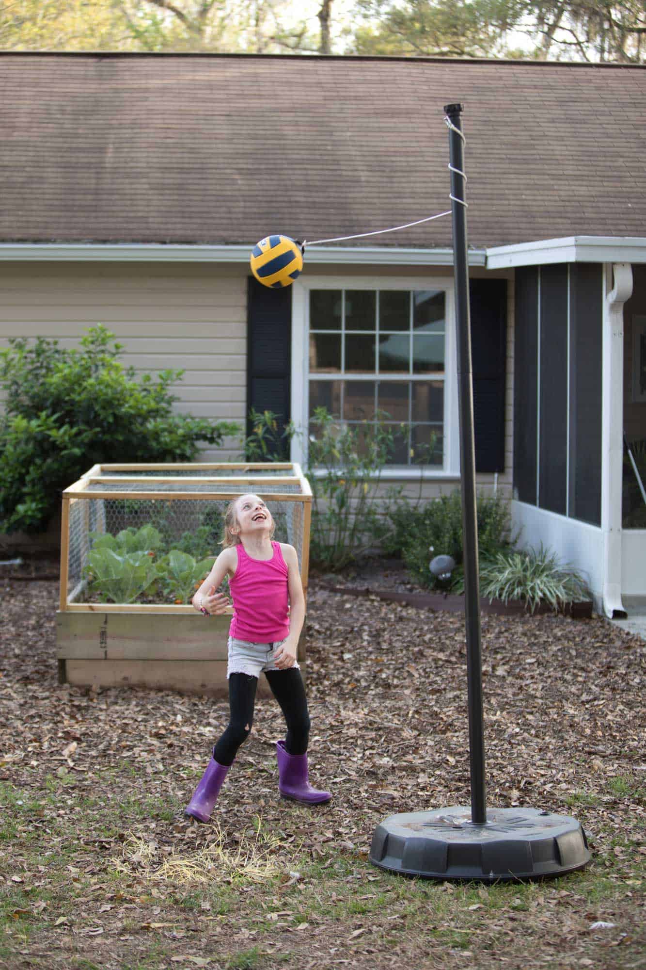 Tetherball in the garden