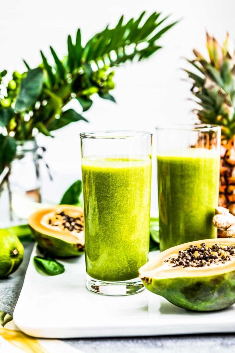 Papaya Spinach Smoothies for Bloating Papaya Spinach Smoothie