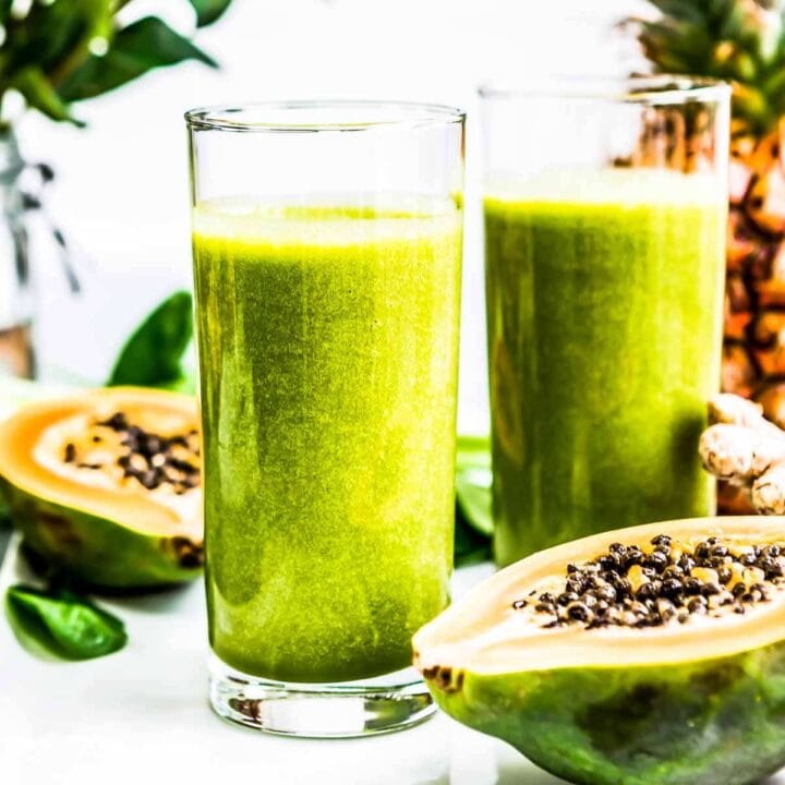 Papaya Spinach Smoothies for Bloating Papaya Spinach Smoothie