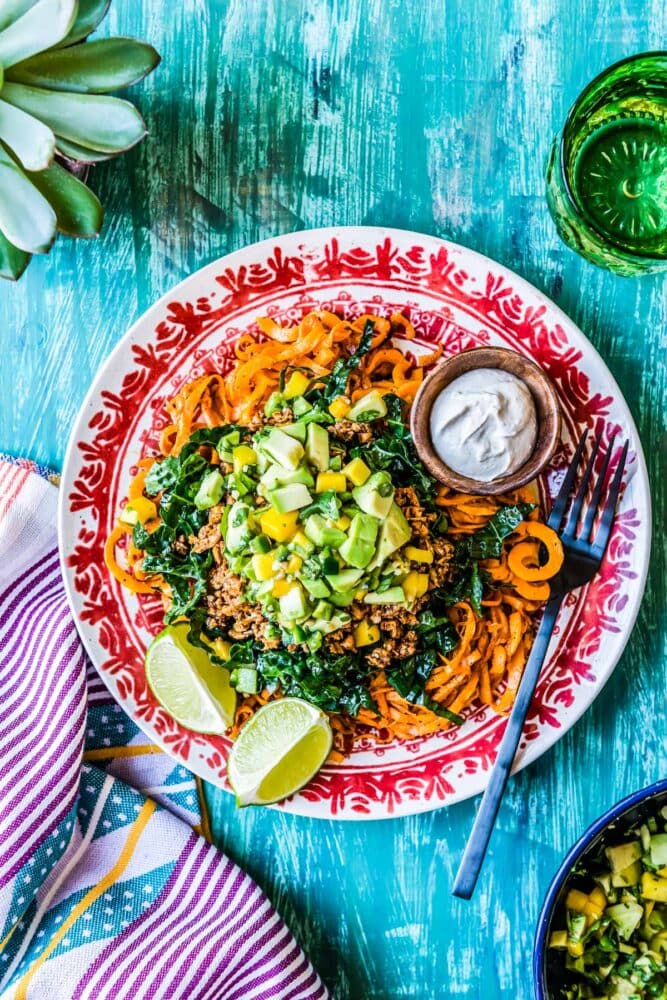 Spiralized Vegetarian Taco Salad