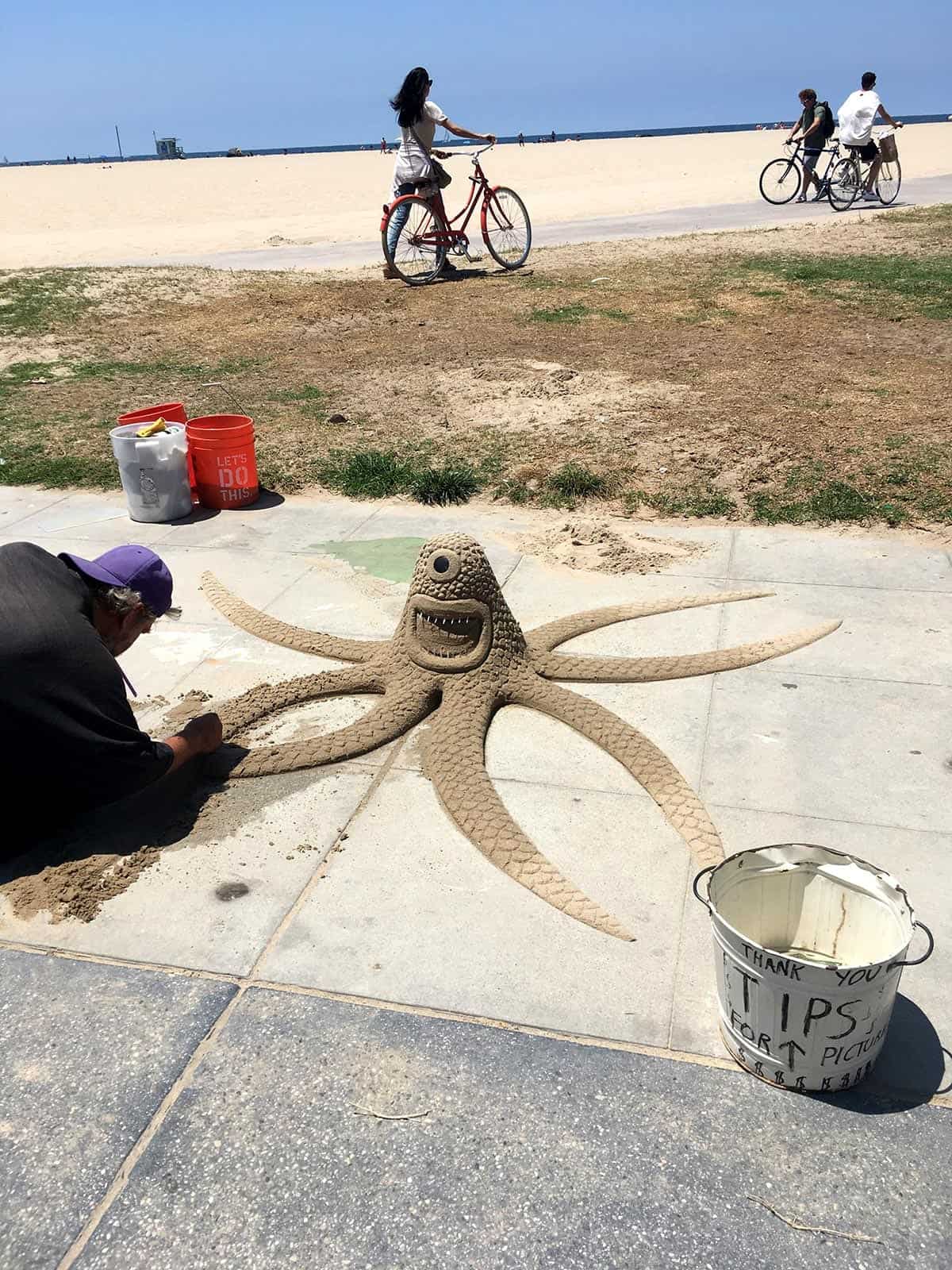 LA beach sand sculptures