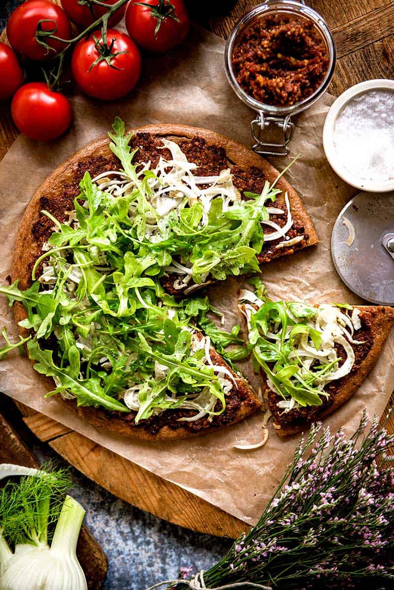 Savory plant based pizza