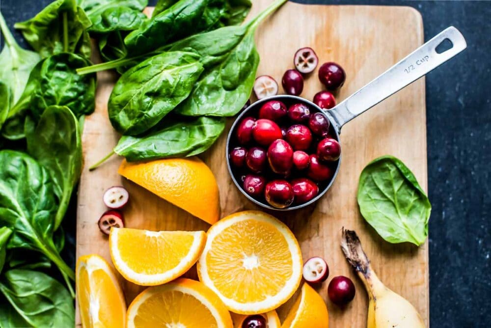 Cranberry Orange Banana on a cutting board