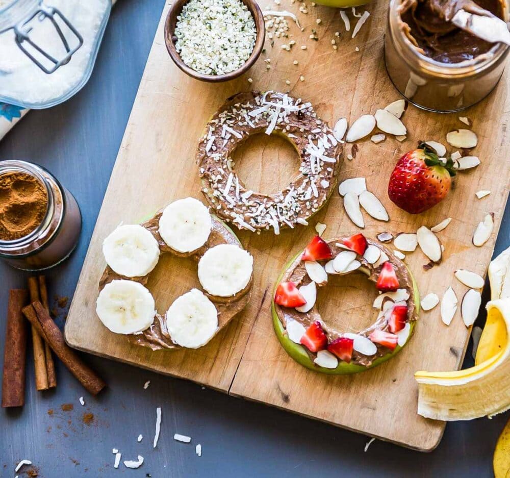 Apple donuts make a great vegan snack