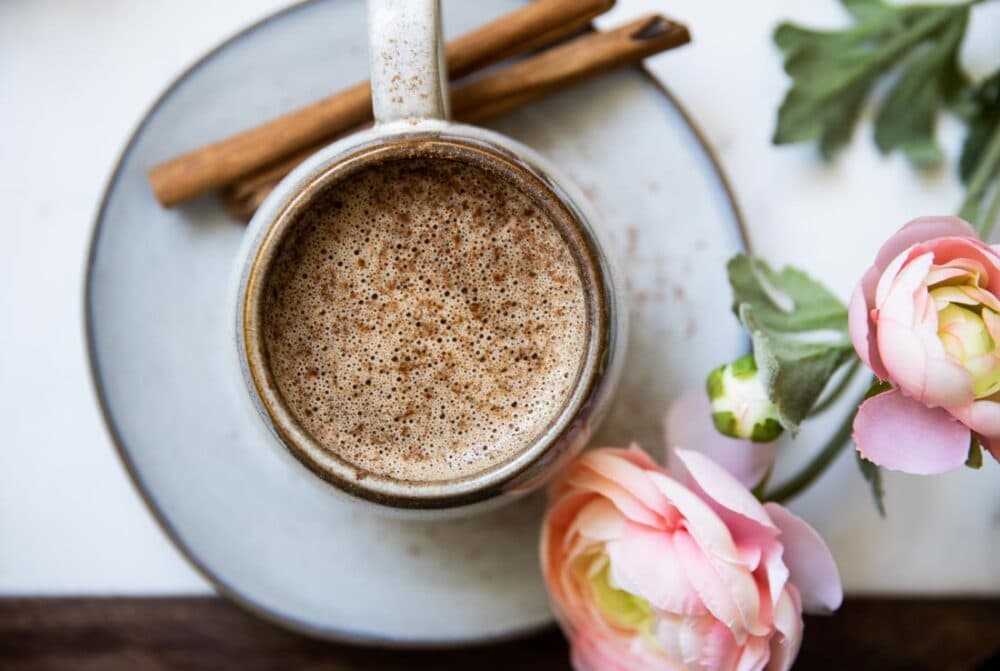 Cinnamon Dolce Latte with spices sprinkled on top.