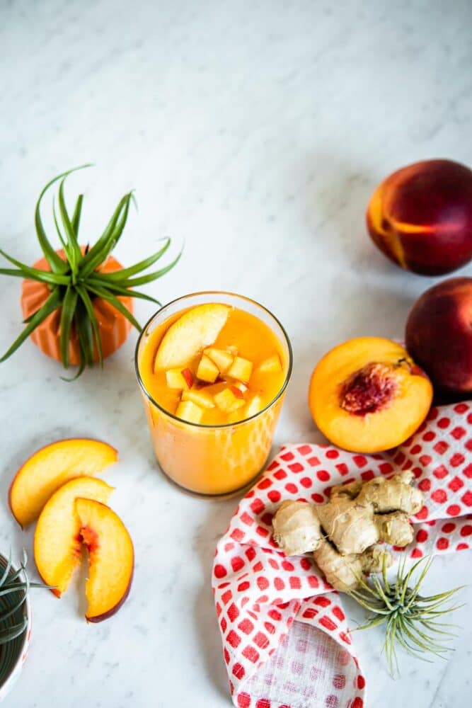 Delicious ginger peach smoothie