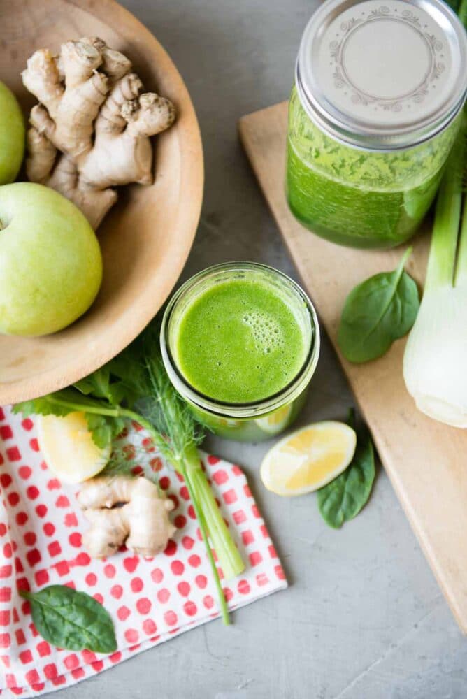 Apple Celery Smoothie using lemon juice for a vitamin C punch.