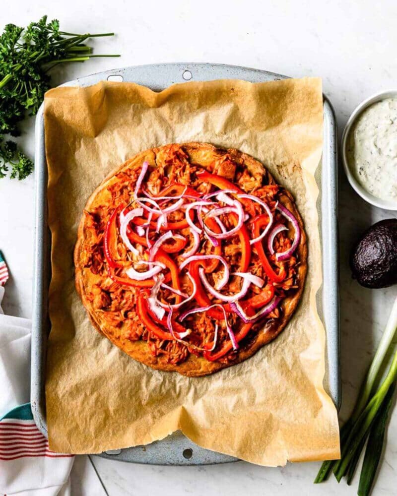 BBQ jackfruit vegan pizza recipe