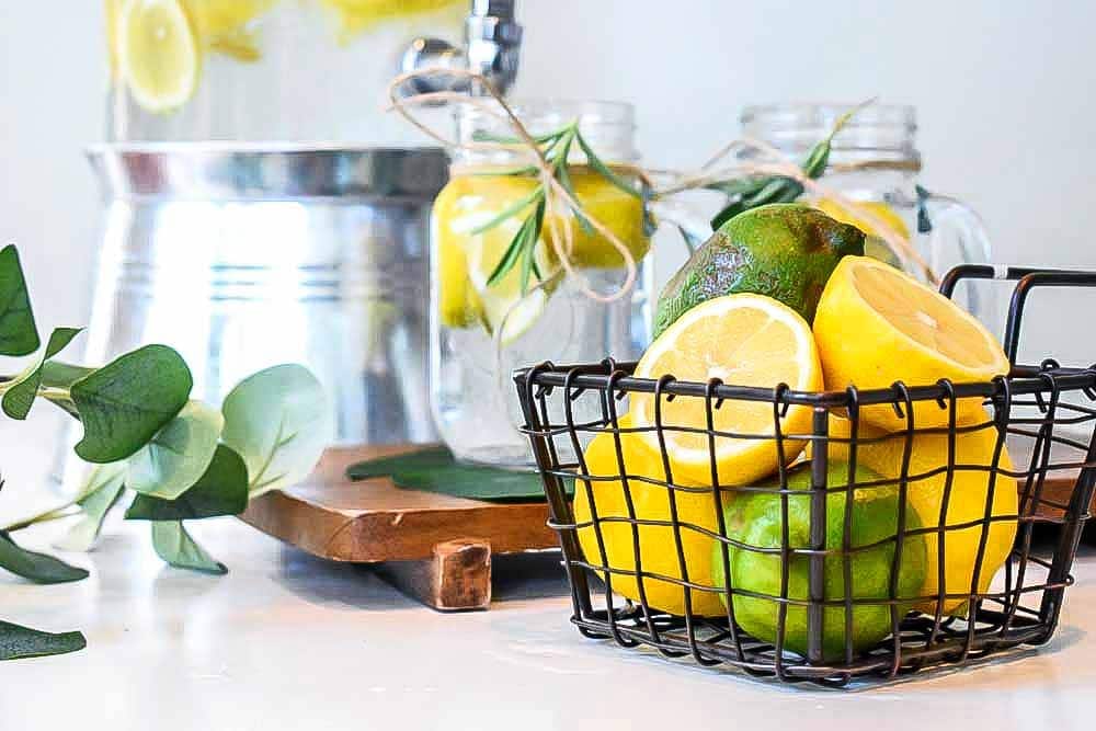 Basket of lemons to add to water to make detox water