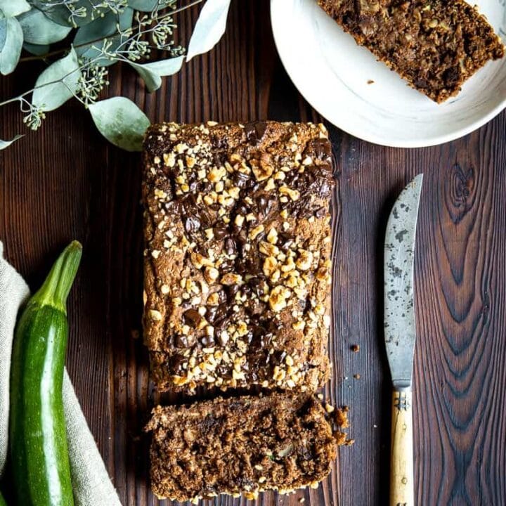 Healthy zucchini bread, ready to eat