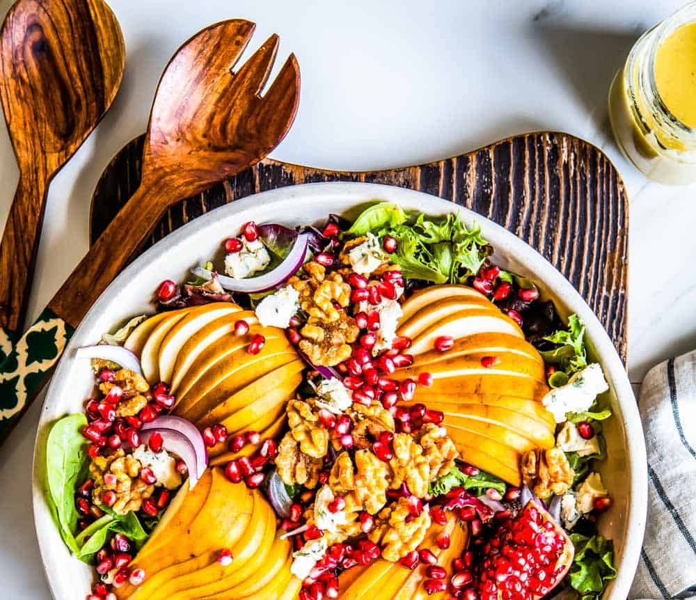 vegan pear salad recipe with walnuts