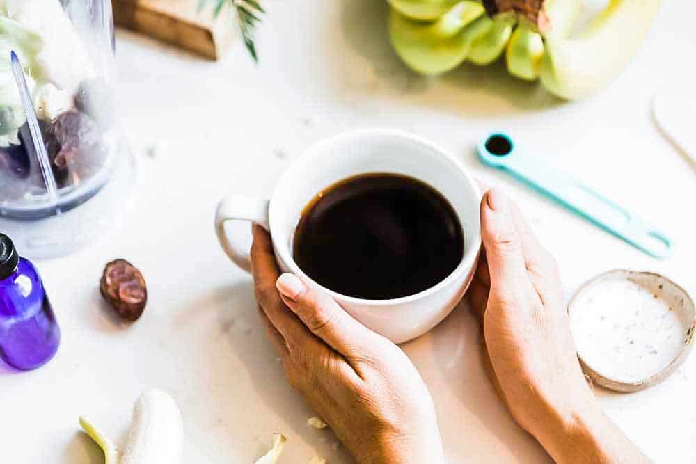 cup of coffee to blend into smoothie