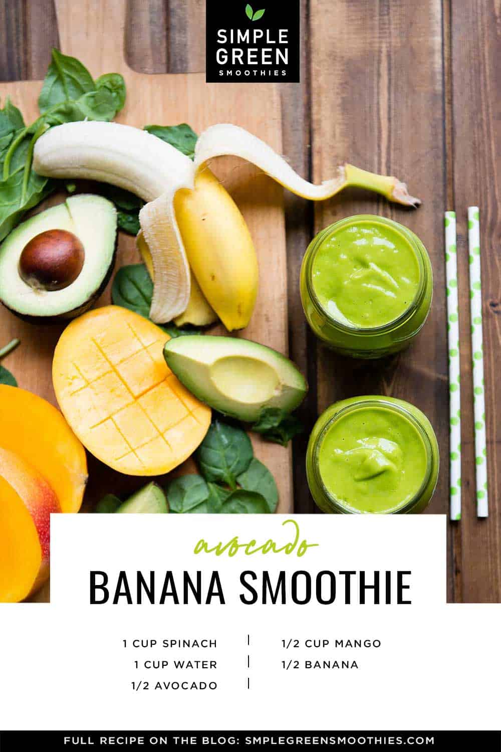 Avocado Banana Smoothie Simple Green Smoothies