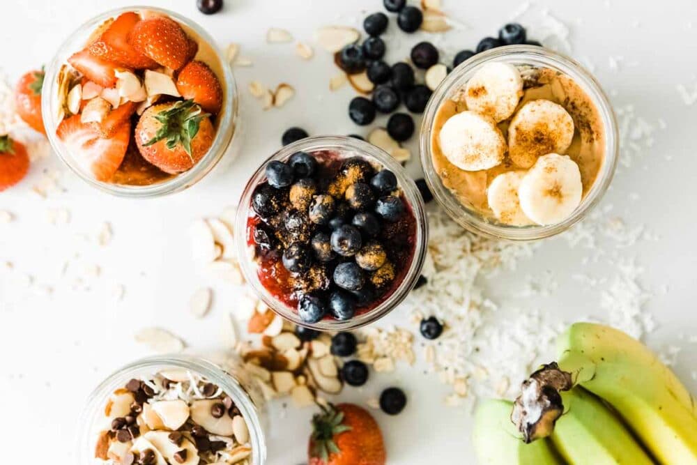 4 Packs 17 oz Overnight Oats Containers with Lids and Spoons