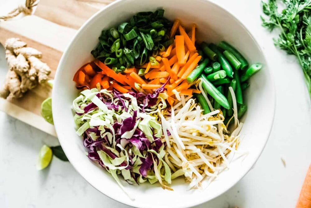 fresh ingredients for a plant based salad