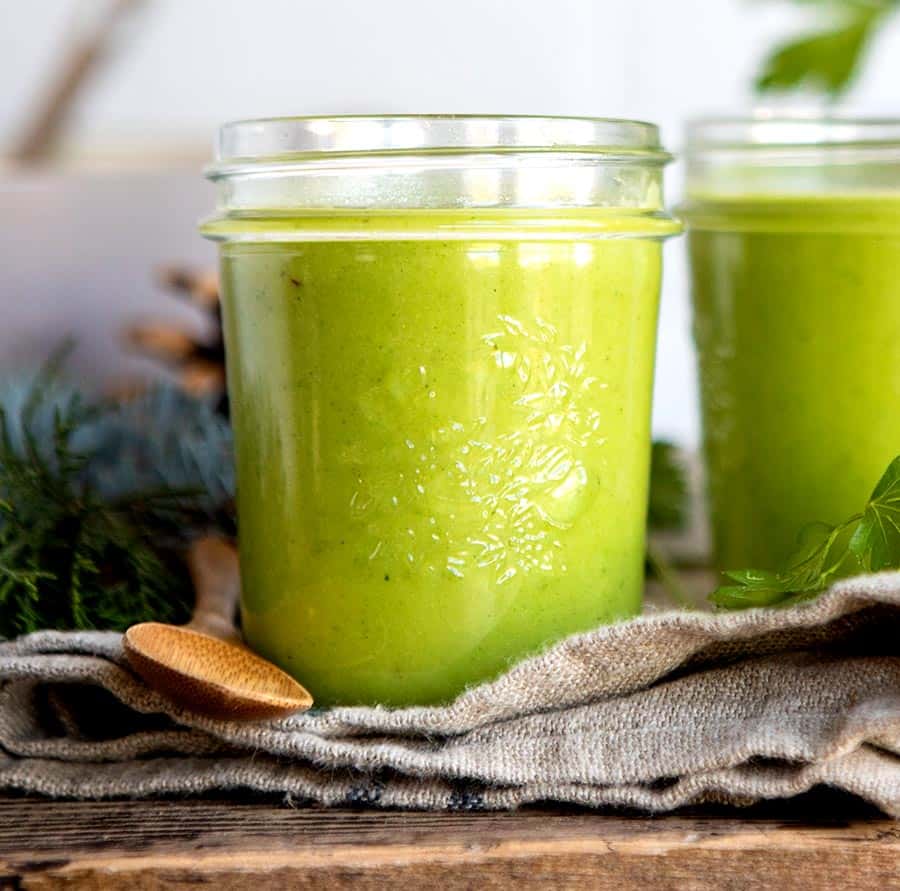 Great Green Blender Soup and Crème Fraîche Recipe