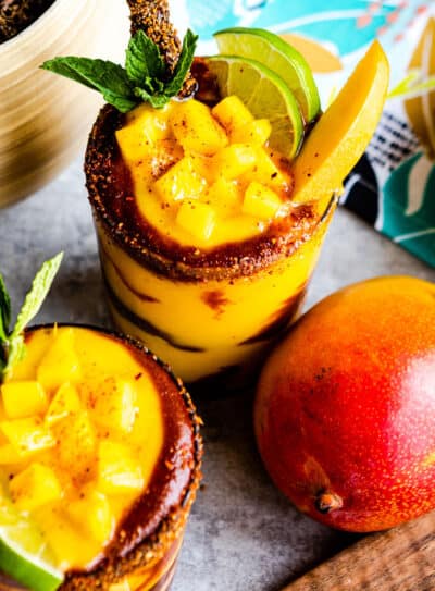 Two servings of Mangonada Smoothie