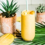 Easy mango smoothie ready to sip
