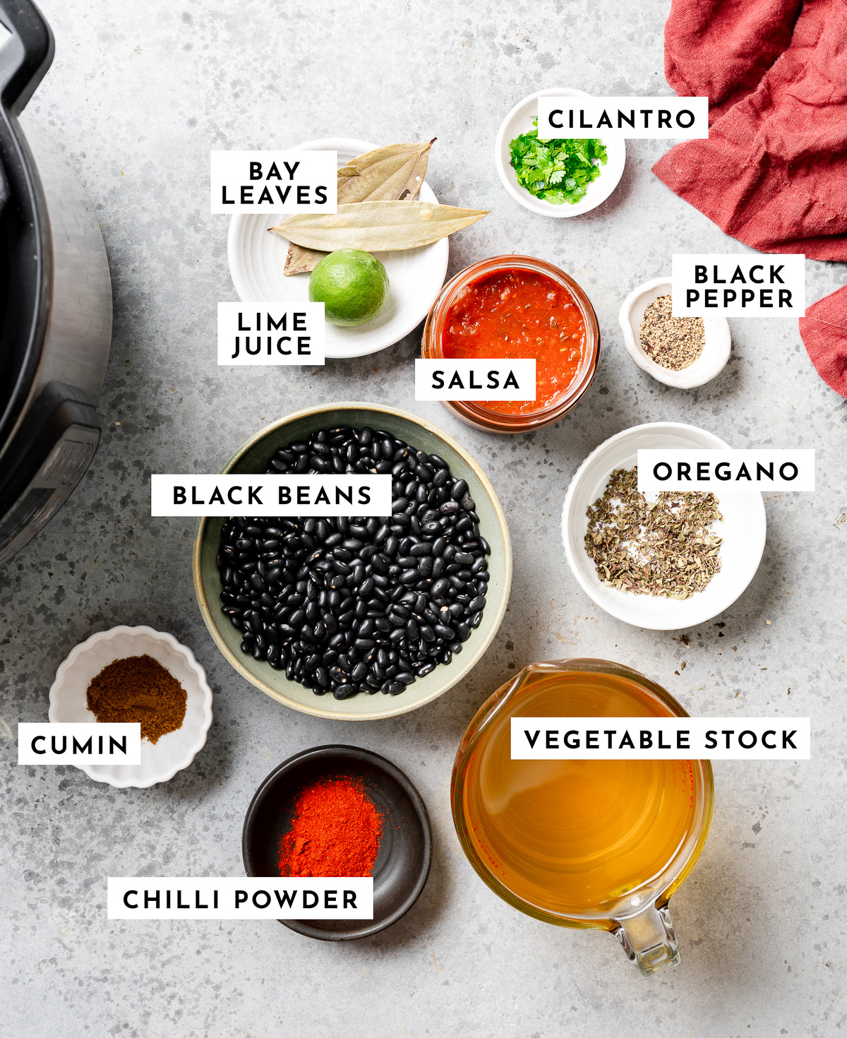 Ingredients for instant pot black bean soup