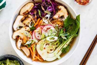 Instant vegan vegetarian ramen ready to eat