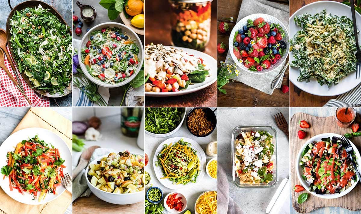 10 salad recipes you can prep ahead with fresh ingredients.