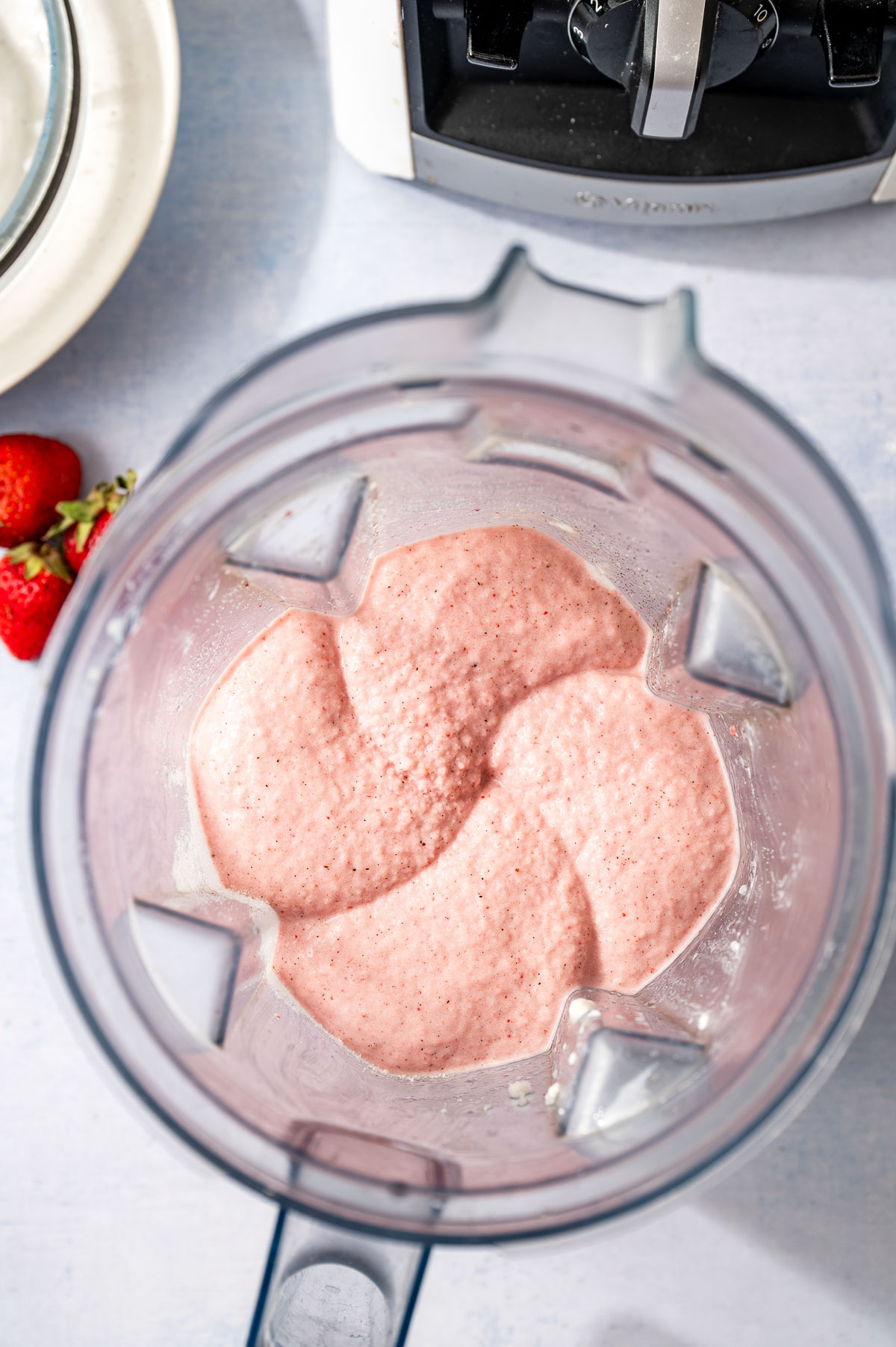 Thick and creamy mixture in a blender