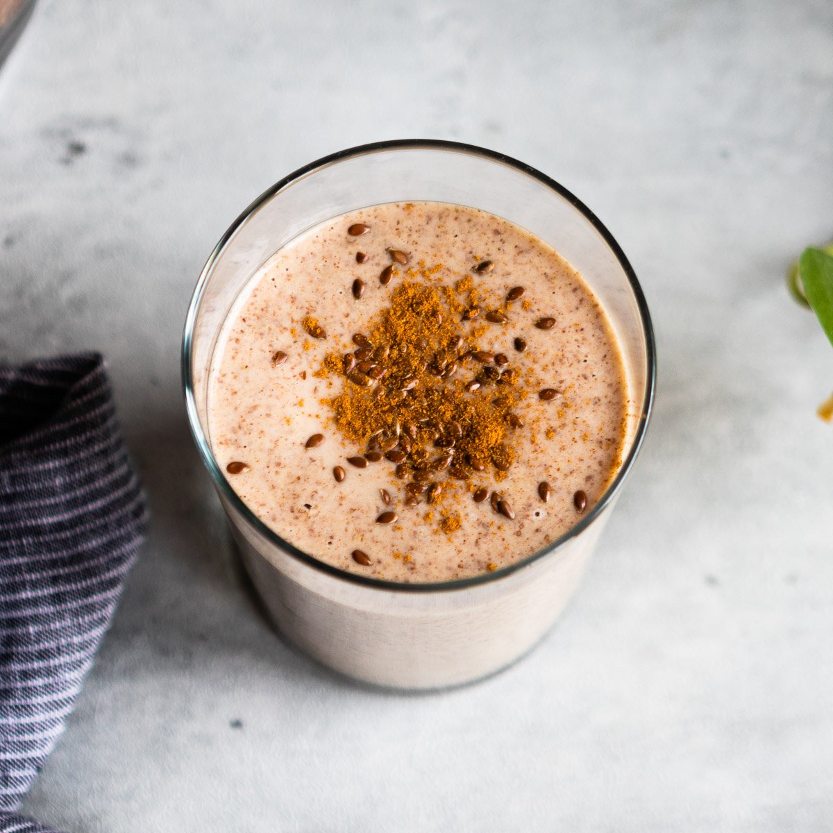 Glass of flaxseed smoothie