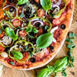 Freshly baked vegan pizza