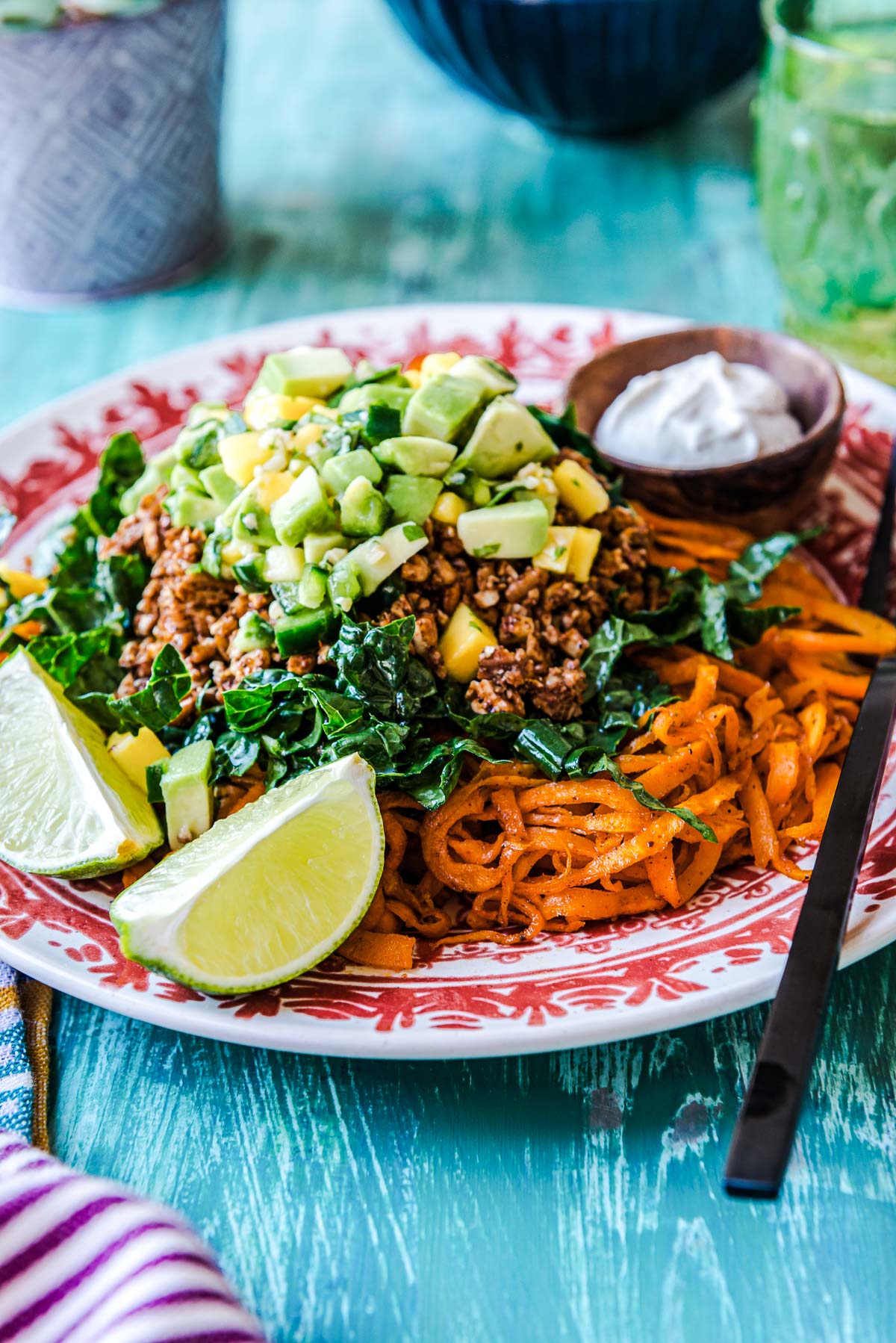 Vegetarian Taco Salad with Avocado Pico de Gallo