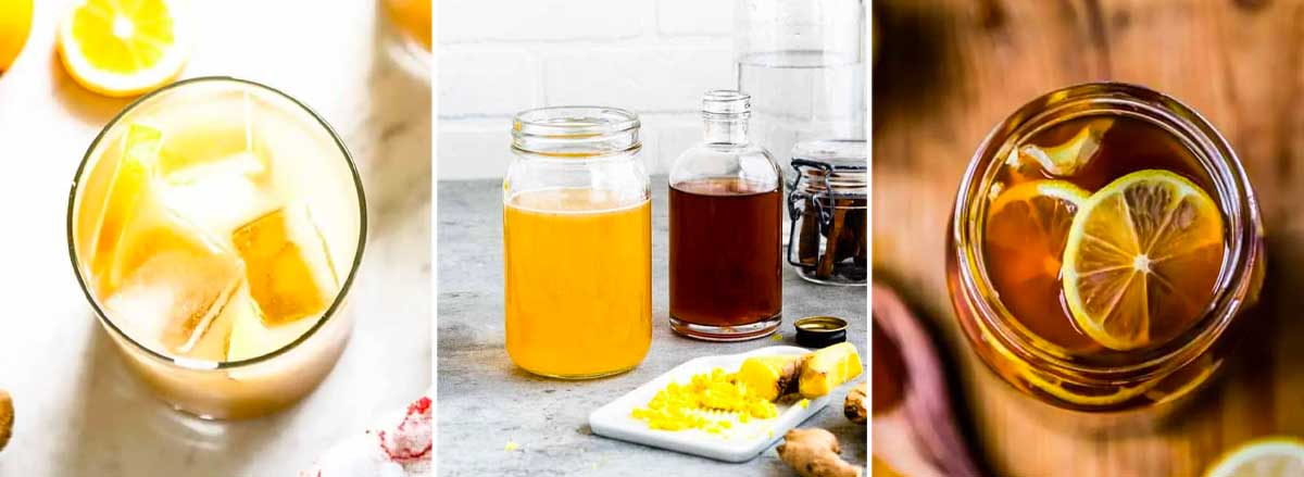 photos of natural remedy beverages for a variety of symptoms