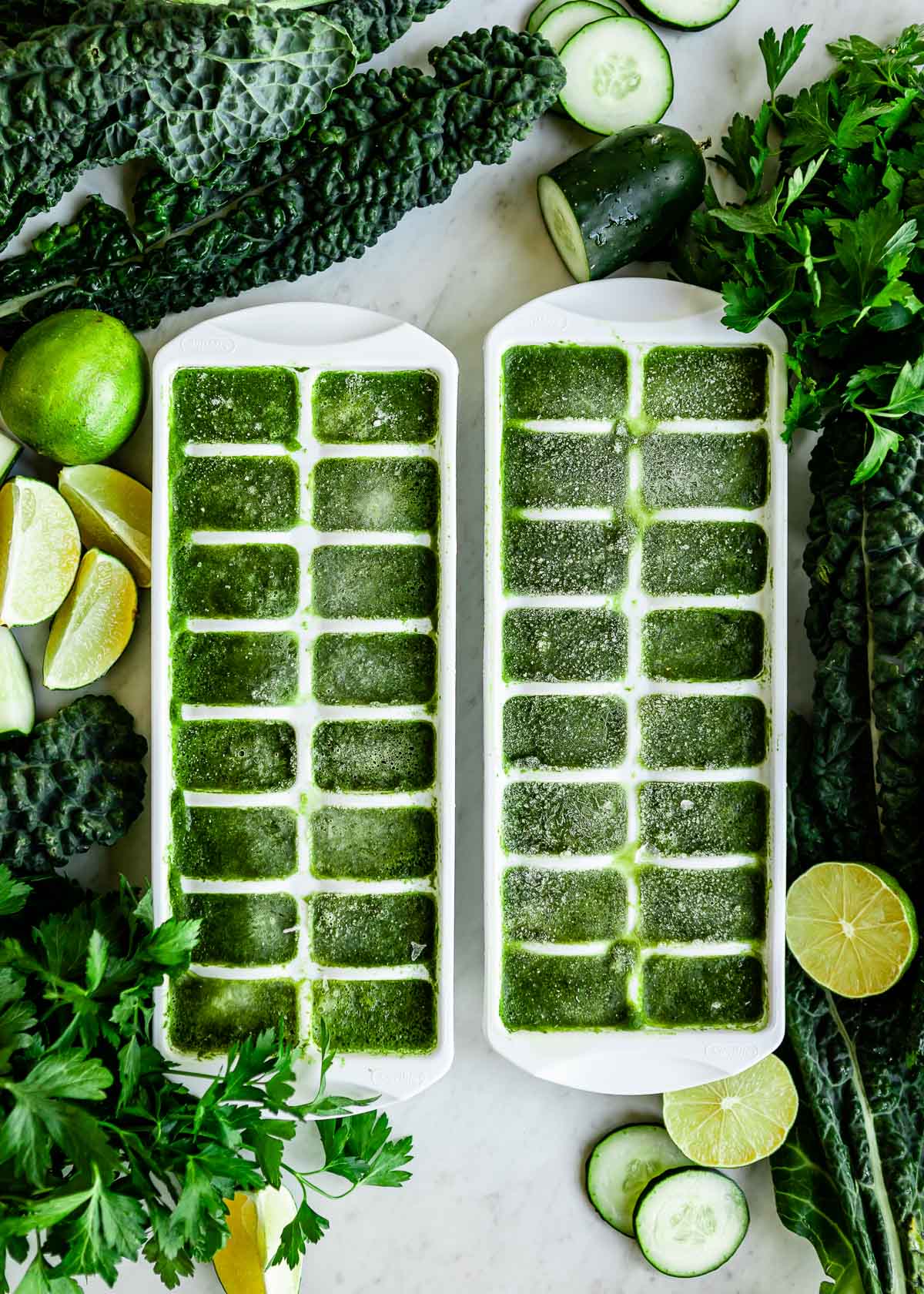 Alkaline Smoothie Cubes Frozen in Ice Cube Trays