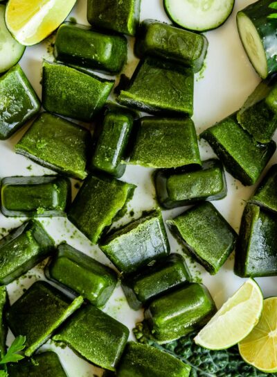 Close-up of alkaline smoothie cubes