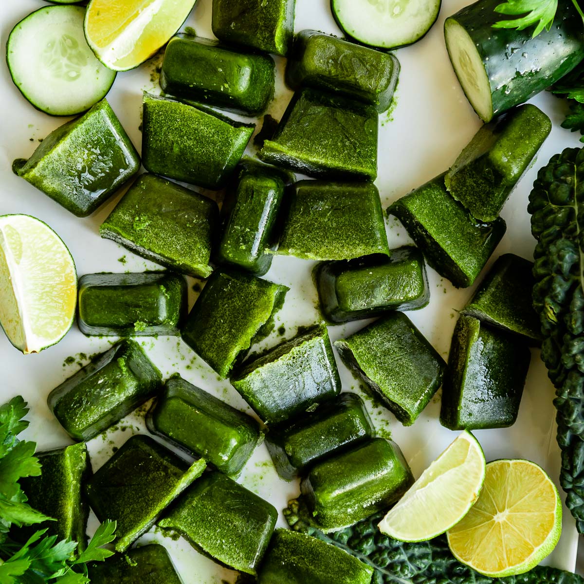 Close-up of alkaline smoothie cubes