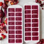 Antioxidant smoothie cubes, freshly frozen in white ice trays