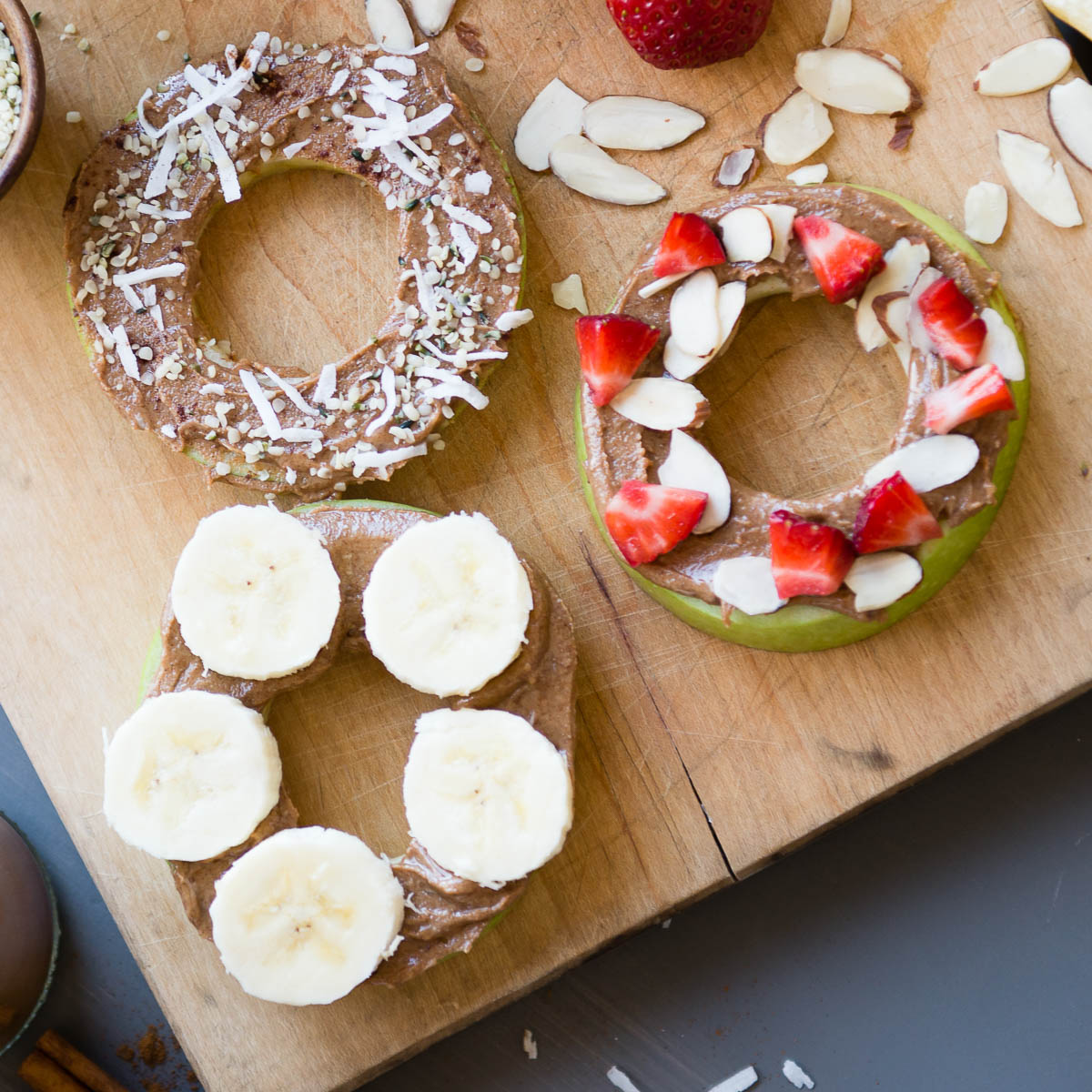 EASY APPLE FRUIT DONUTS: HEALTHY KID SNACK  Healthy kids snacks easy,  Healthy donuts, Healthy snacks for kids