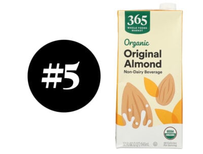 The middle of the road almond milk brand is 365 from whole foods.