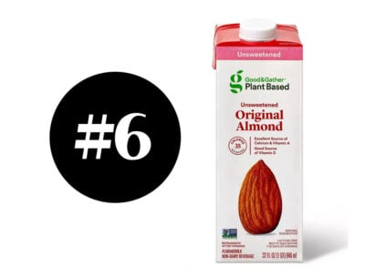 Good and Gather almond milk carton is ranked 6th for best brand.