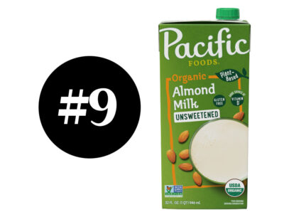 Shelf stable pacific almond milk was 8th for best brands to buy.