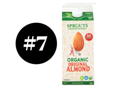 Sprouts almond milk is ranked 7th for best brands.