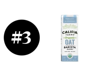 Organic oat milk carton from Califa Farms with USDA Organic label.
