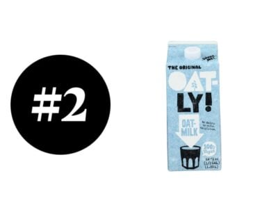 Oat Milk carton with label The Original Oatly for oat milk taste test.