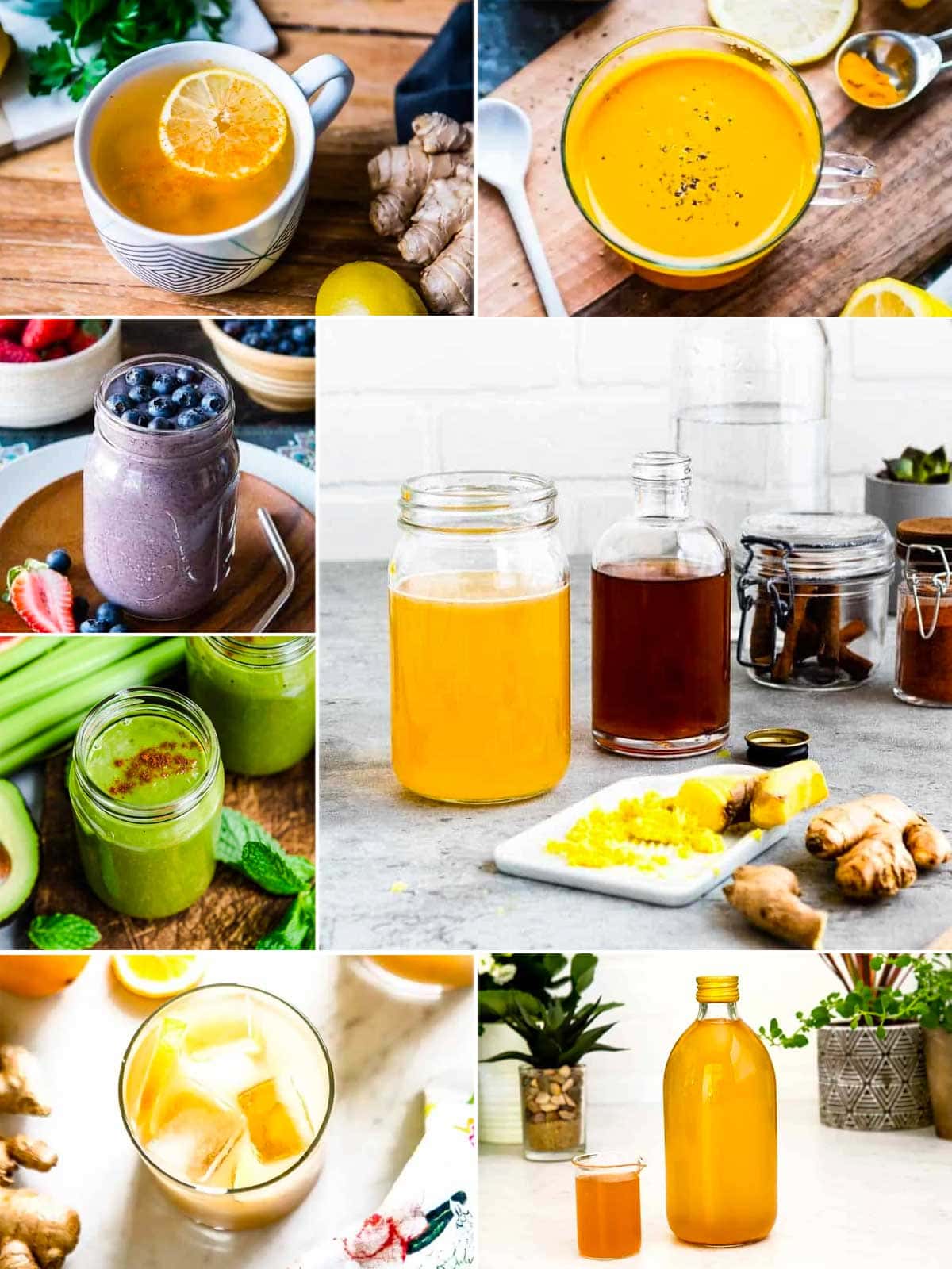 photo collage of 7 drinks for weight loss