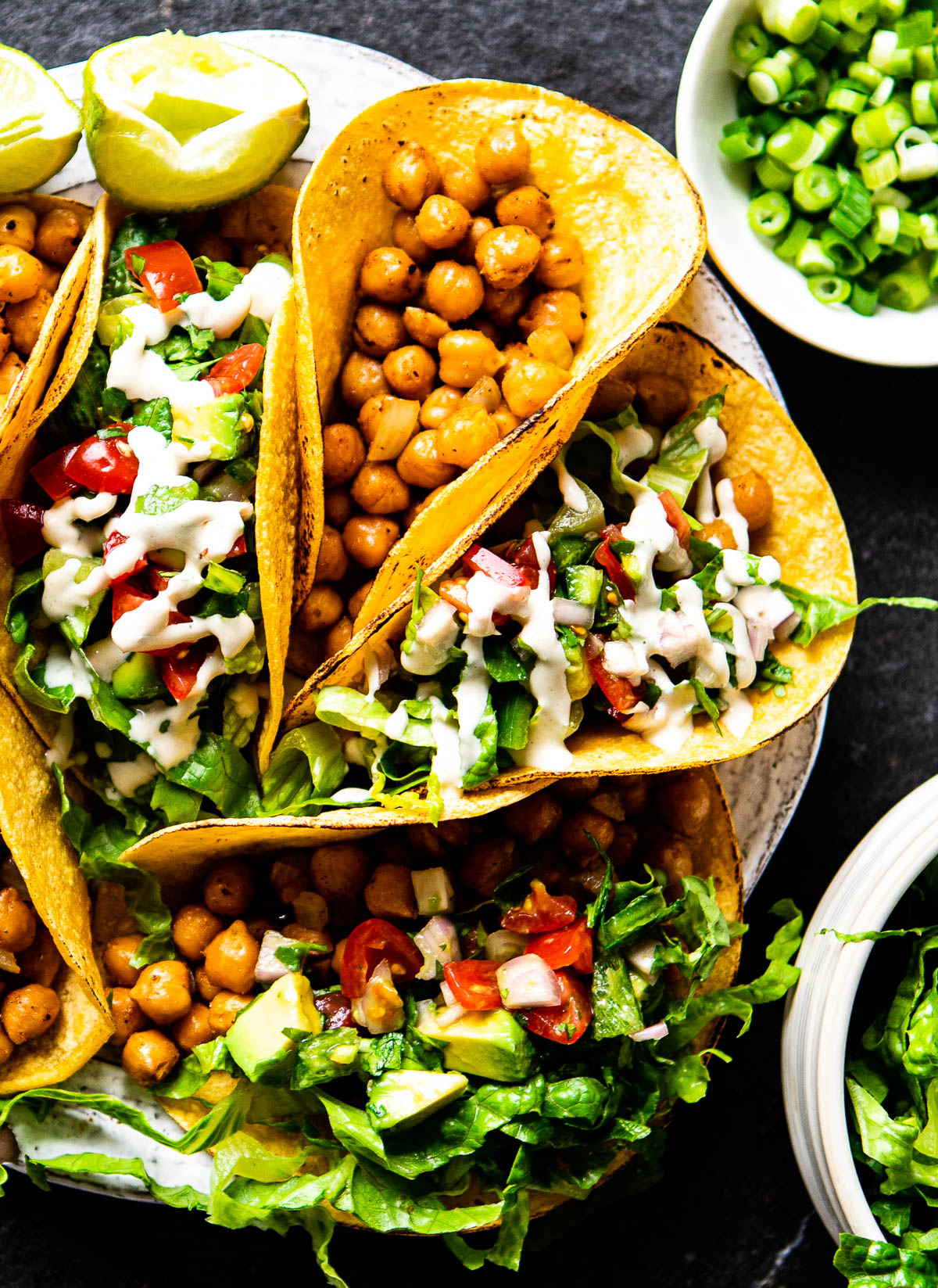 delicious, Mexican-inspired food on corn tortilla shells