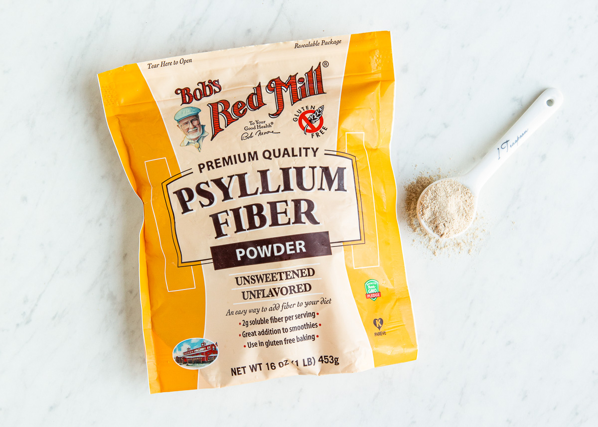 Yellow bag of Bob's Red Mill Psyllium Fiber Powder