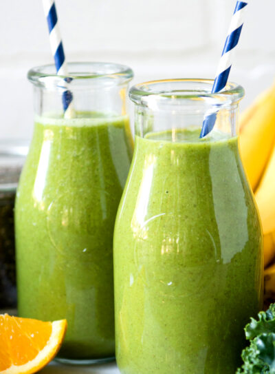 Coconut water smoothie in glass with straw