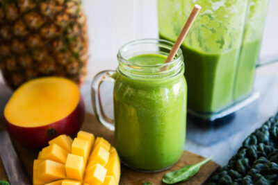 Detox green smoothie for breakfast