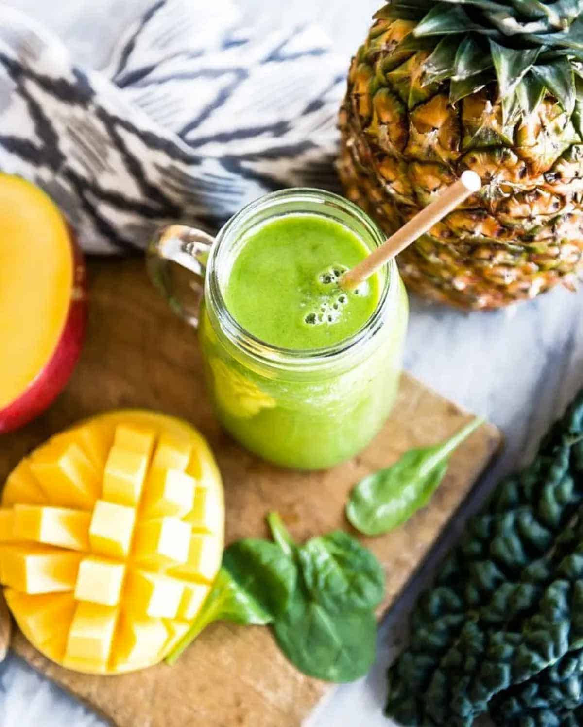 detox ingredients on a cutting board