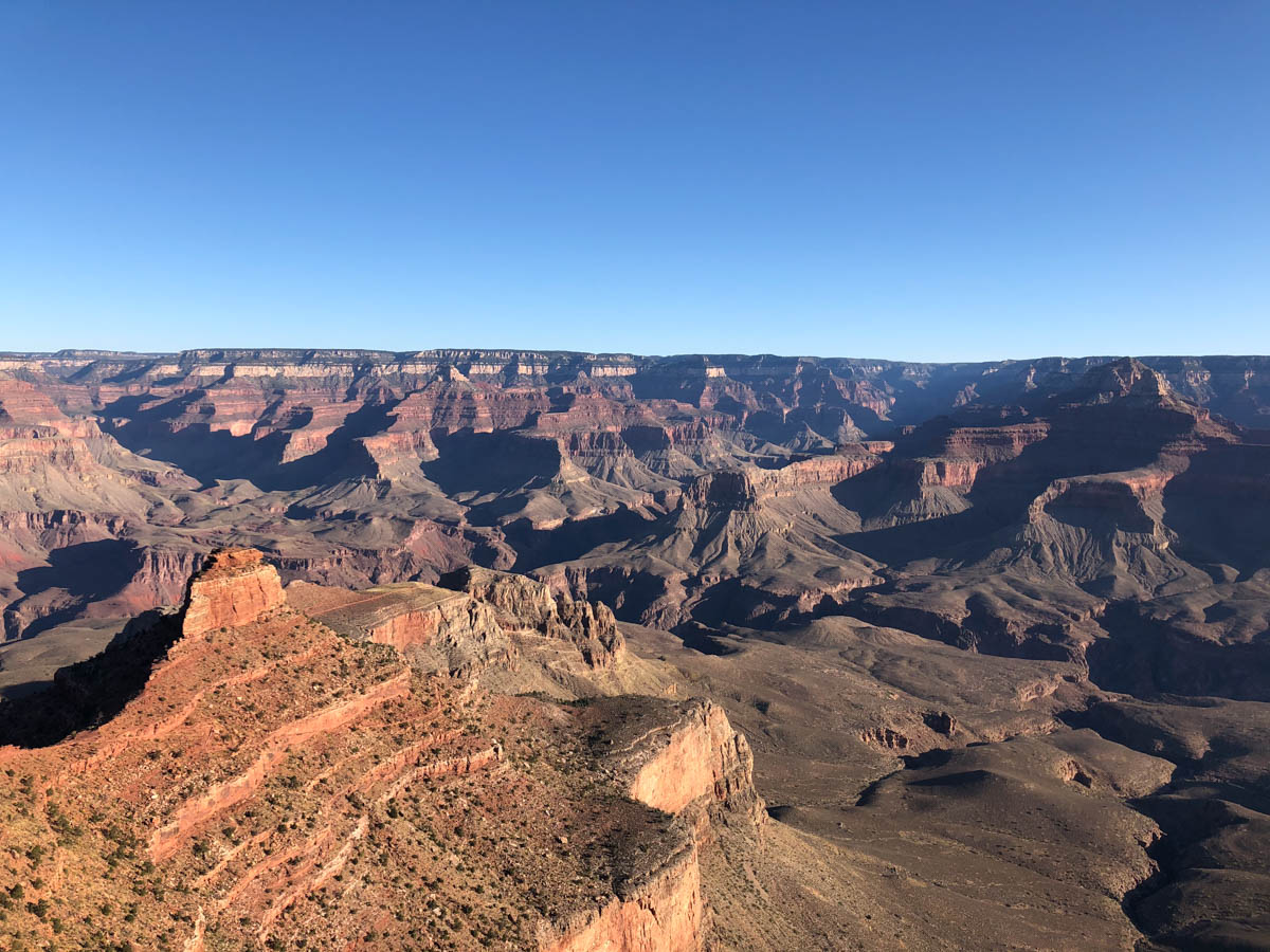 Panoramic view of the Grand Canyon rim-to-rim route.