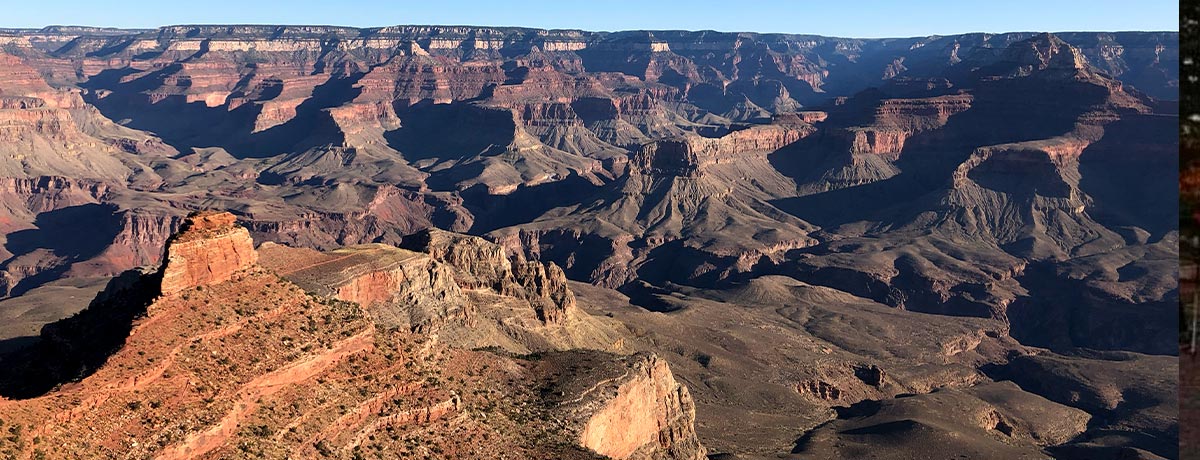 View from south side of Grand Canyon rim to rim hike.
